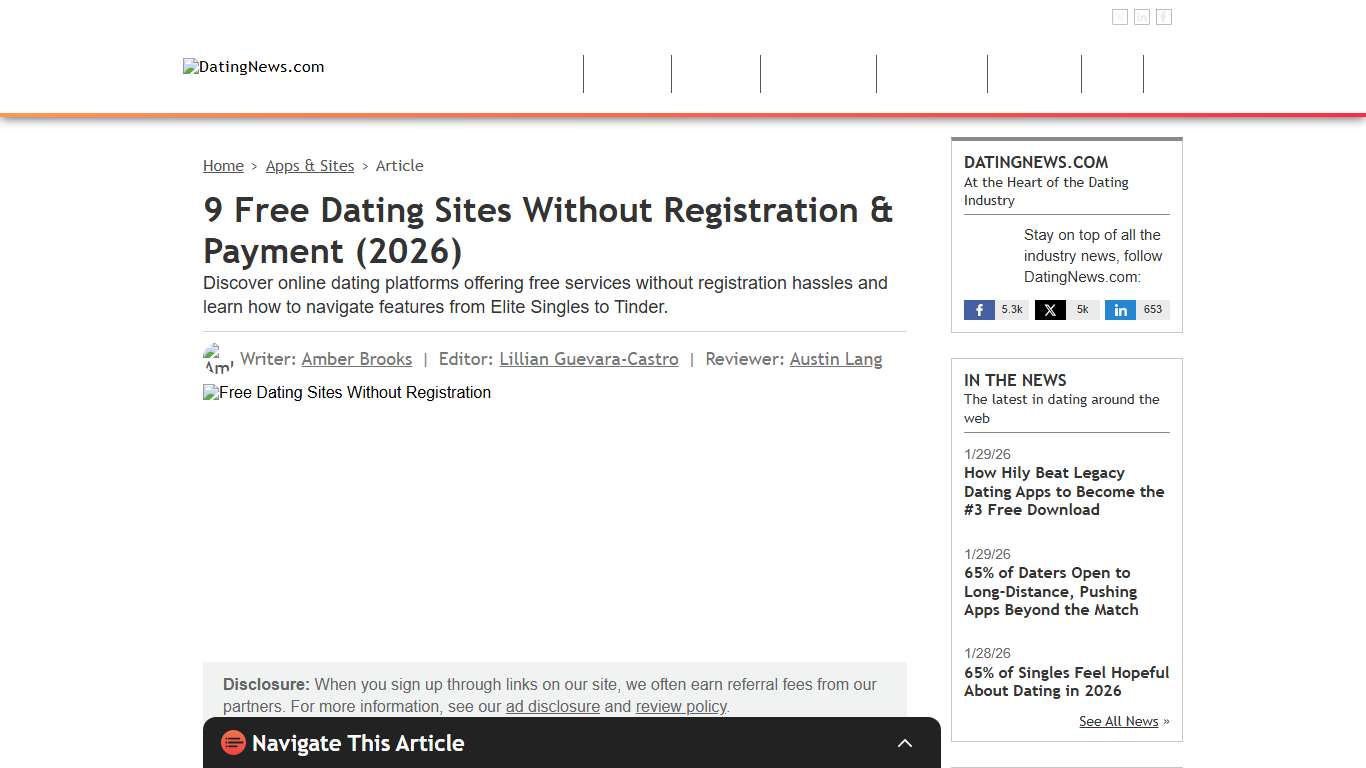 9 Free Dating Sites Without Registration & Payment (2026)